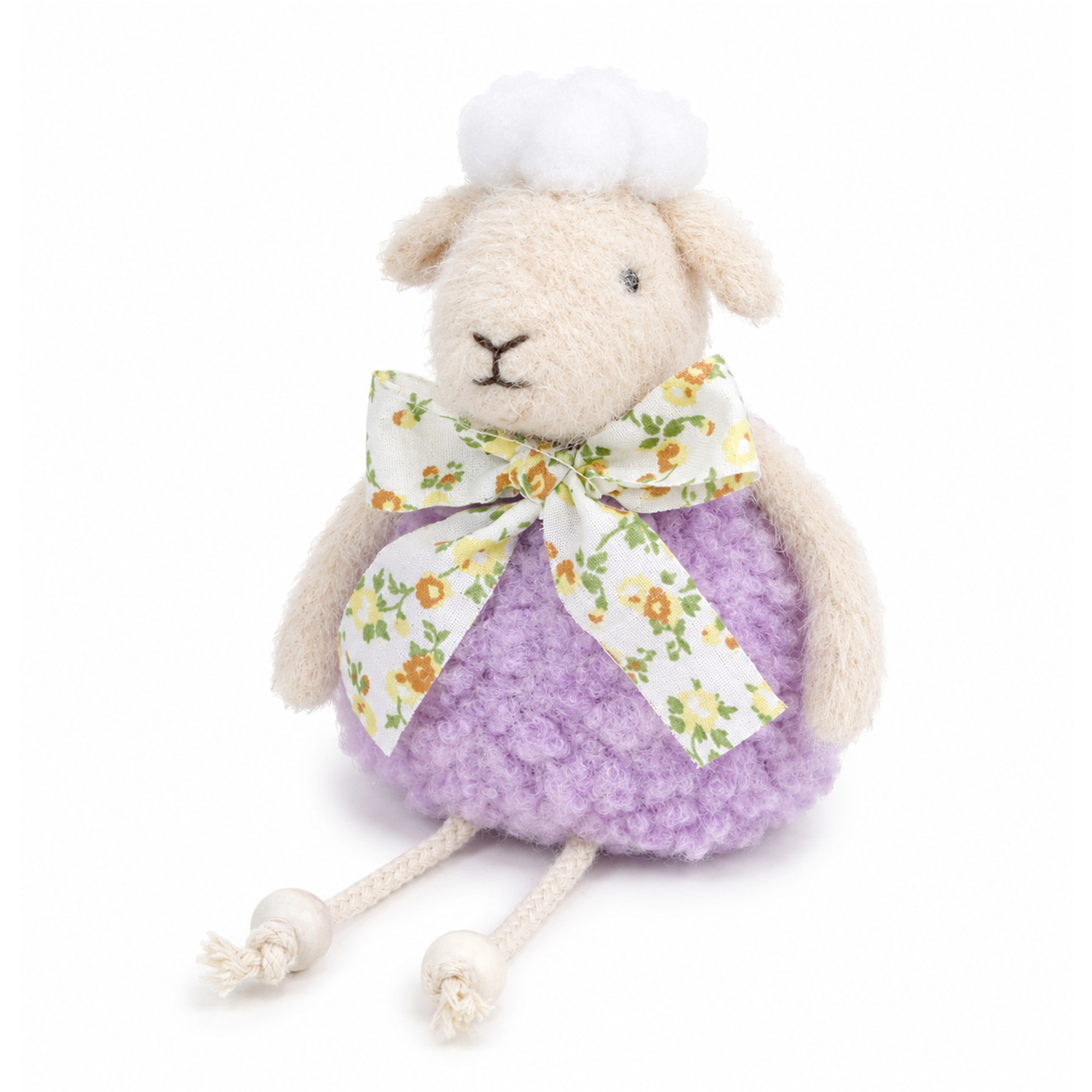 SITTING LAMB 8"H W/DANGLE LEGS LILAC