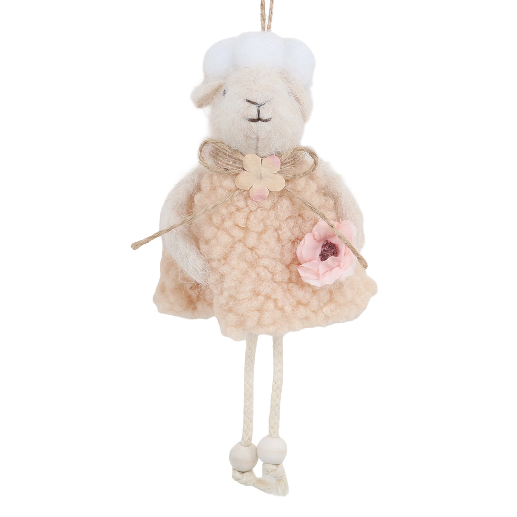 HANGING LAMB 8"H BEIGE DRESS