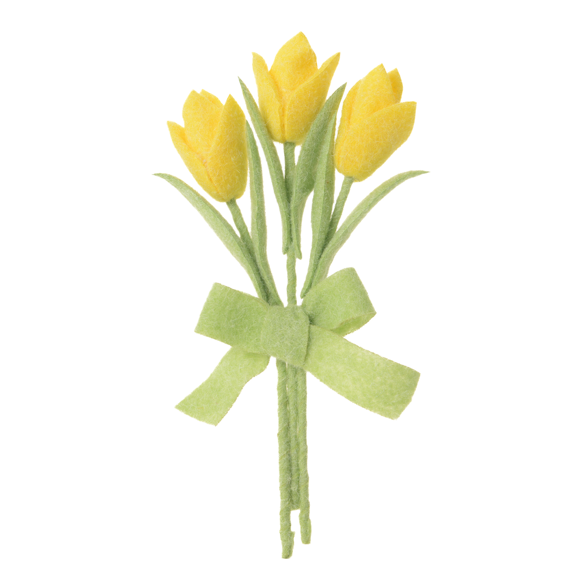 FELT TULIP BOUQUET YELLOW 3X10"