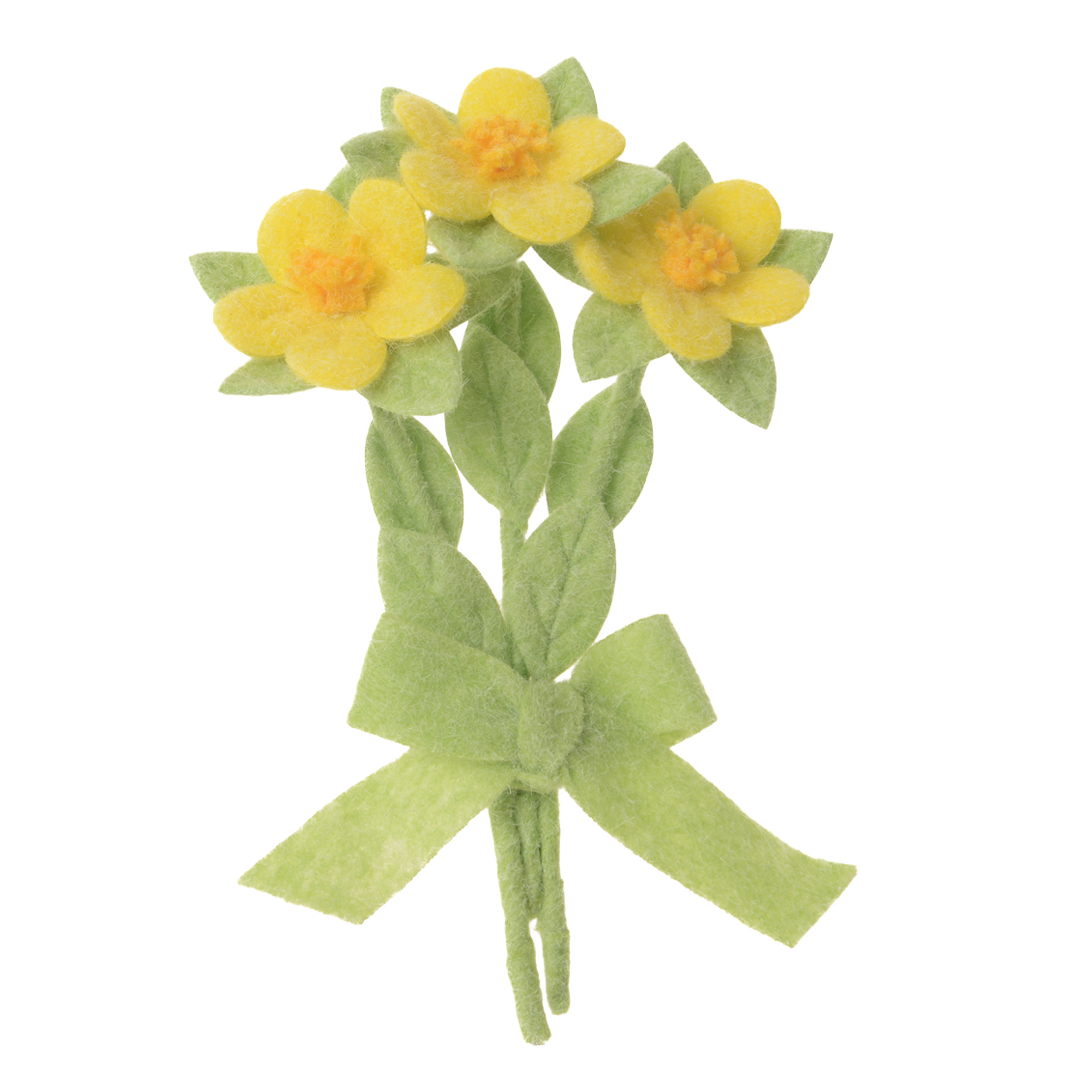 FELT DAISY BOUQUET 3X10" YELLOW