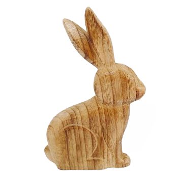 RABBIT STANDING 6.5" NATURAL WOOD FINISH