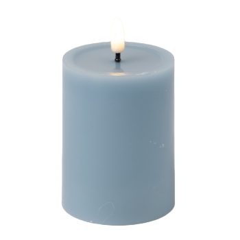 CANDLE LED BLUE 3"X4" 3D DANCING FLAME 2AA W/TIMER/IC CHIP