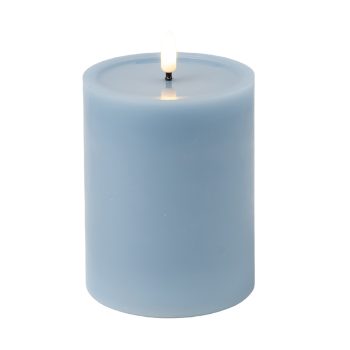CANDLE LED BLUE 4"X5" 3D DANCING FLAME 2AA W/TIMER/IC CHIP