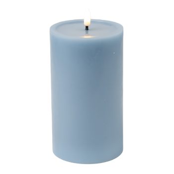 CANDLE LED BLUE 4"X7" 3D DANCING FLAME 2AA W/TIMER/IC CHIP