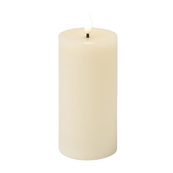 CANDLE LED CREAM 3"X6" 3D DANCING FLAME 2AA W/TIMER/IC CHIP