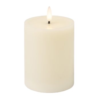 CANDLE LED CREAM 4"X5" 3D DANCING FLAME 2AA W/TIMER/IC CHIP