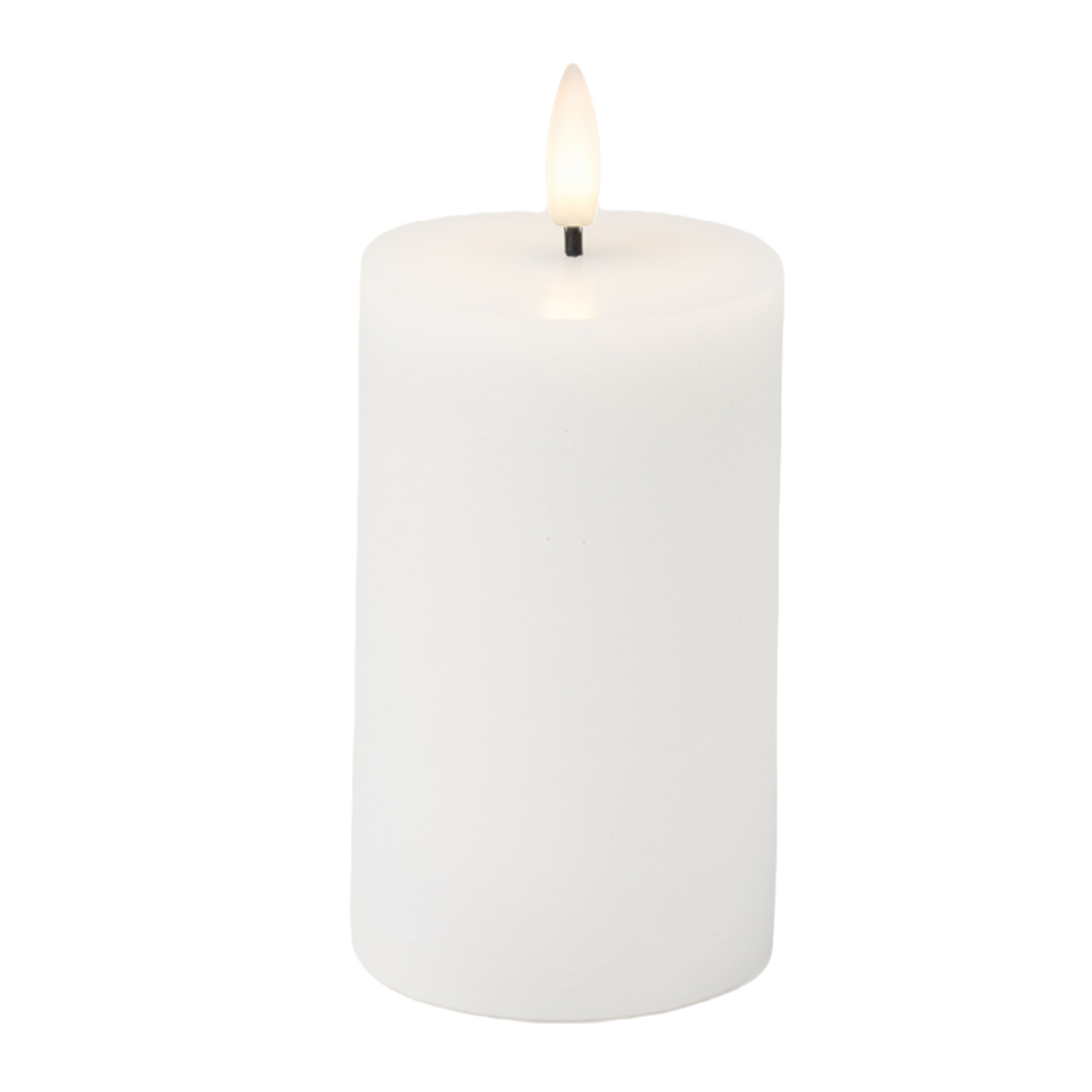 CANDLE LED WHITE 3"X5" 3D FLICKERING FLAME 2AA ON/OFF TOUCH FUNC.