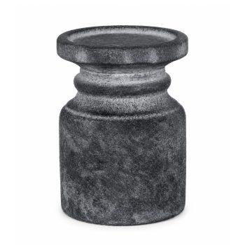 PILLAR CANDLE HOLDER CERAMIC 4"X5"H DK BLUE