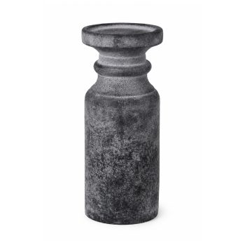 PILLAR CANDLE HOLDER CERAMIC 4"X10.5"H DK BLUE