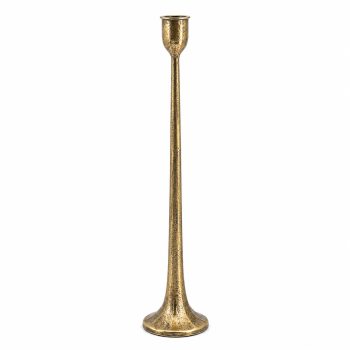TAPER CANDLE HOLDER METAL 15.5"H GOLD