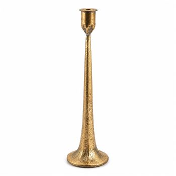 TAPER CANDLE HOLDER METAL 11.5"H GOLD