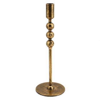 TAPER CANDLE HOLDER CAST 16"H ANTIQUE GOLD FINISH