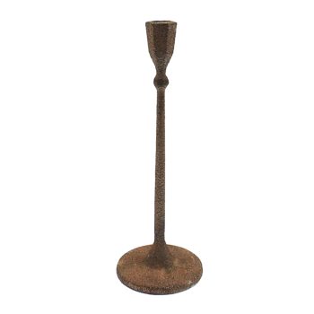 TAPER CANDLE HOLDER METAL 13" ANTIQUE GOLD