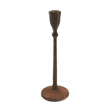 TAPER CANDLE HOLDER METAL 10.5" ANTIQUE GOLD