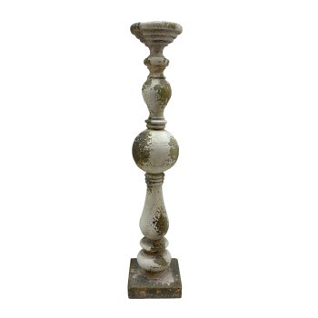 MGO PILLAR CANDLE HOLDER 28" H ANTIQUE WHITE