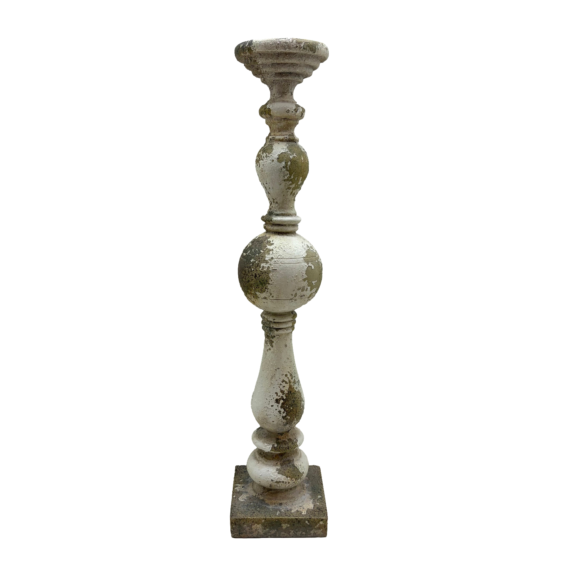 MGO PILLAR CANDLE HOLDER 28" H ANTIQUE WHITE