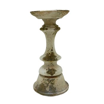MGO PILLAR CANDLE HOLDER 13" H ANTIQUE WHITE