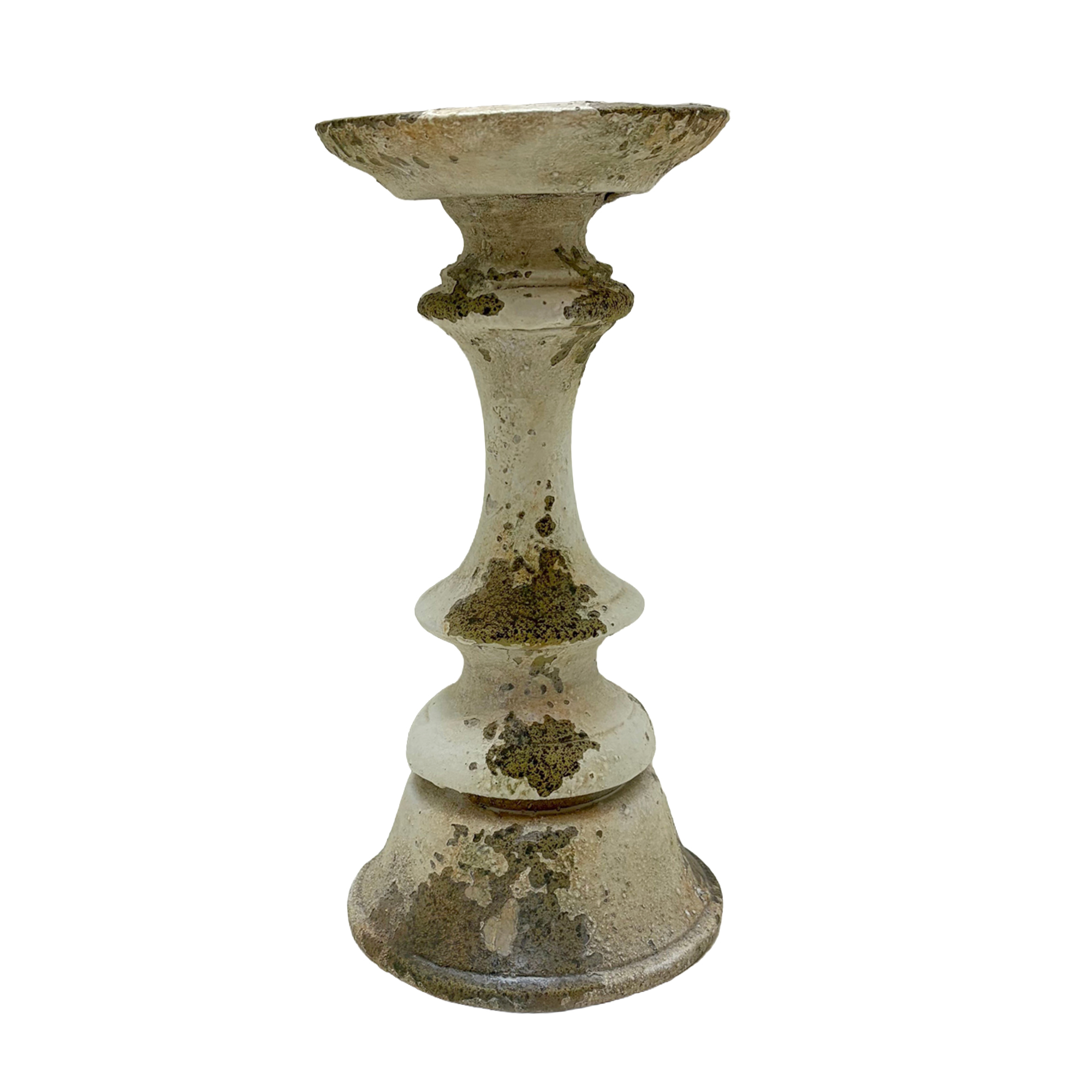 MGO PILLAR CANDLE HOLDER 13" H ANTIQUE WHITE