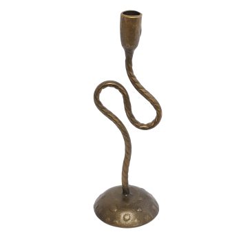 METAL TAPER CANDLE HOLDER 14.75"H ANTIQUE GOLD