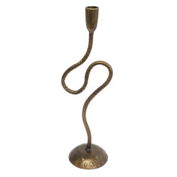 TAPER CANDLE HOLDER METAL 12"H ANTIQUE GOLD