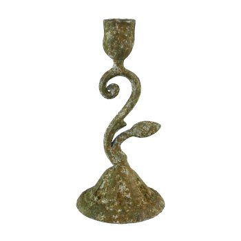 TAPER CANDLE HOLDER IRON 7" H BROWN RUST FINISH