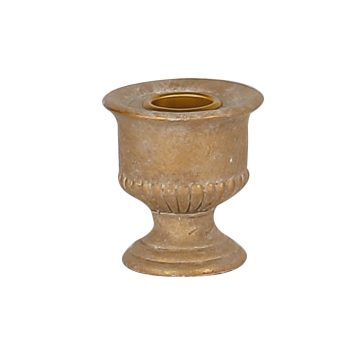 TAPER CANDLE HOLDER CEMENT 2.5"H CALICE/URN SHAPE GOLD FIN.