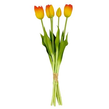 TULIP BUNDLE 5 X 18" MULTI-TONE SUNSET ORANGE/YELLOW