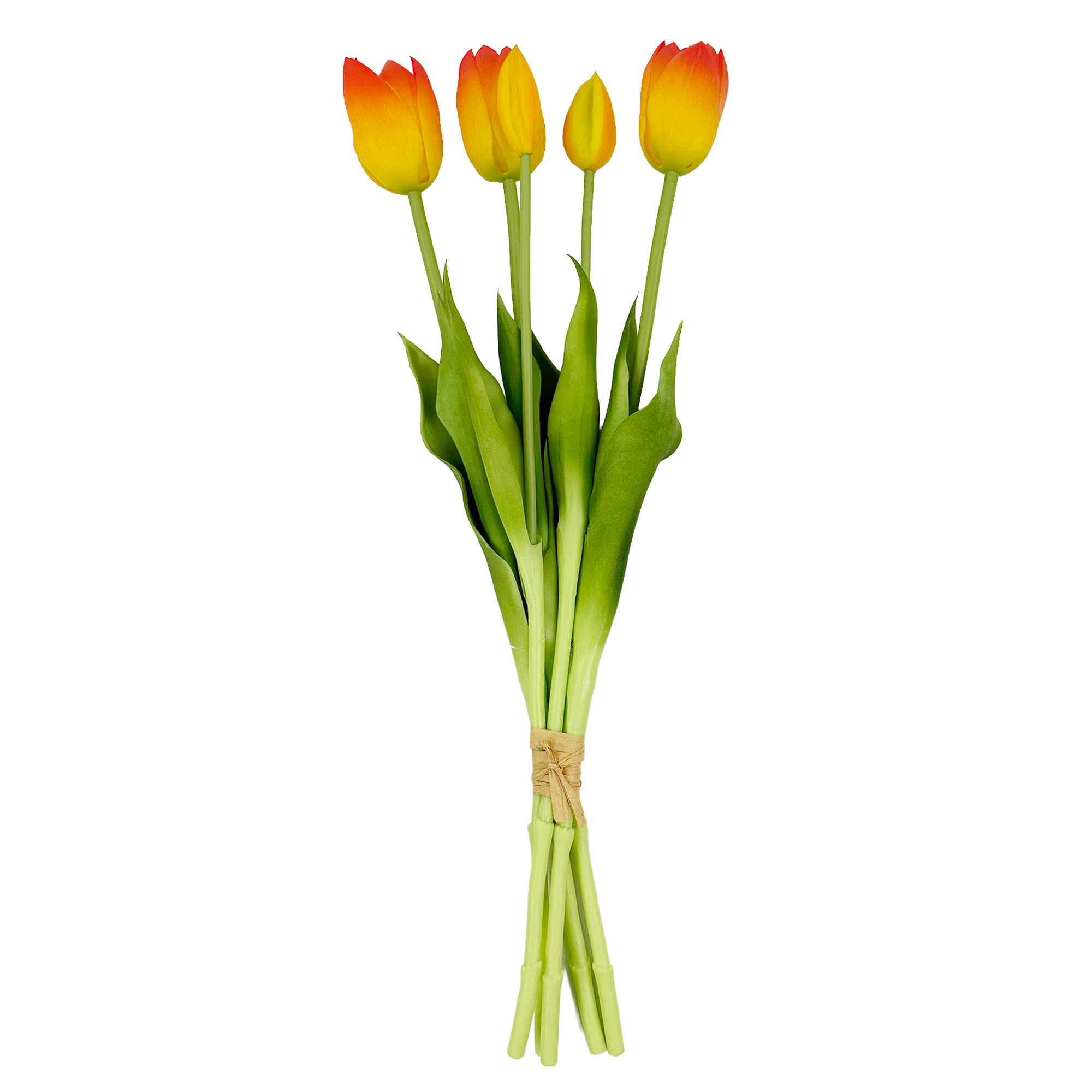 TULIP BUNDLE 5 X 18" MULTI-TONE SUNSET ORANGE/YELLOW