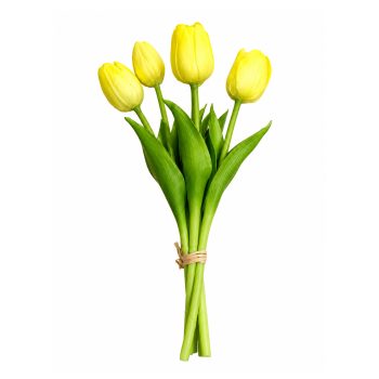 TULIP BUNDLE 5 X 13" MULTI-TONE SUNSHINE YELLOW/LIME (3D-PRINTED REAL-TOUCH)