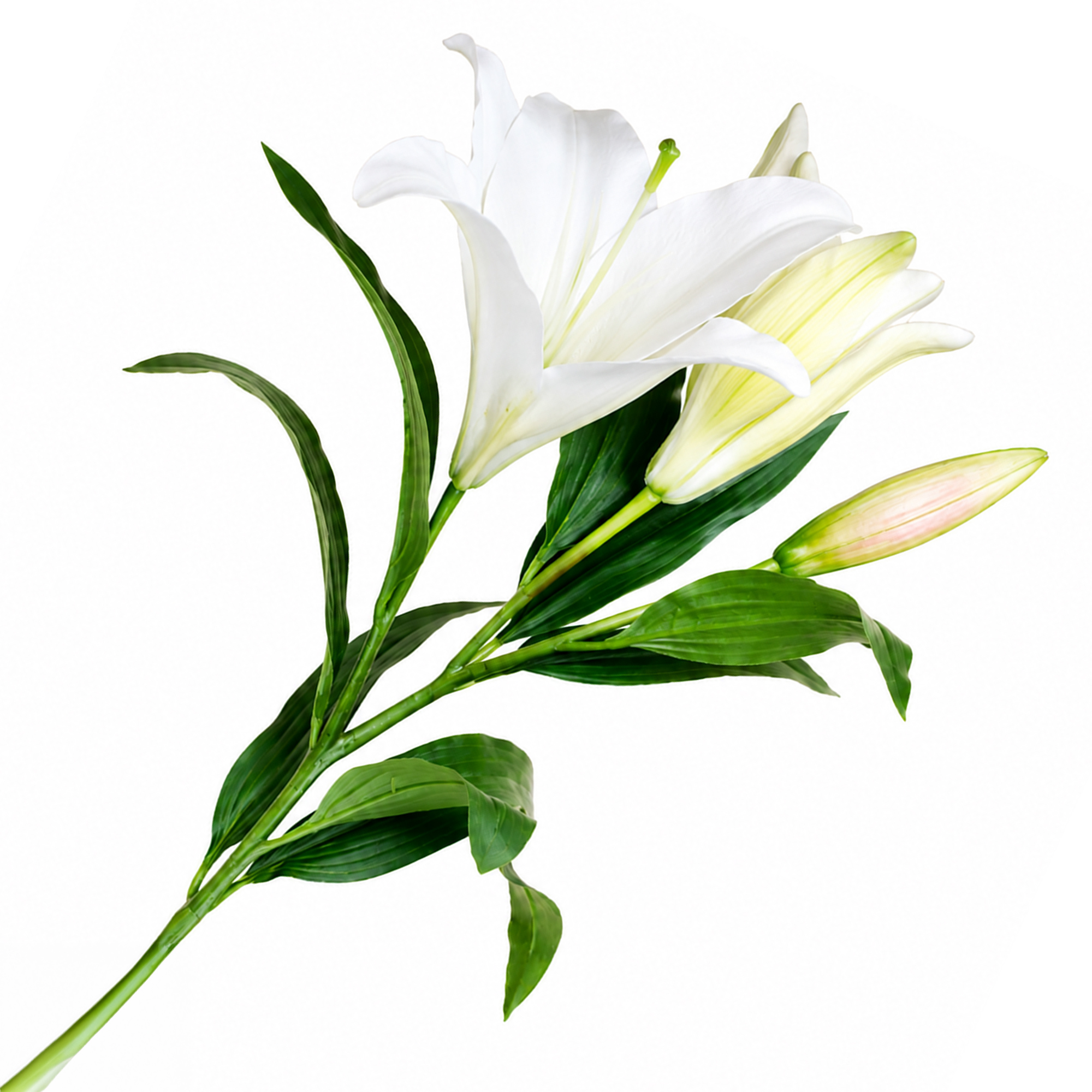 SPRAY LILY 3X27" WHITE REAL TOUCH