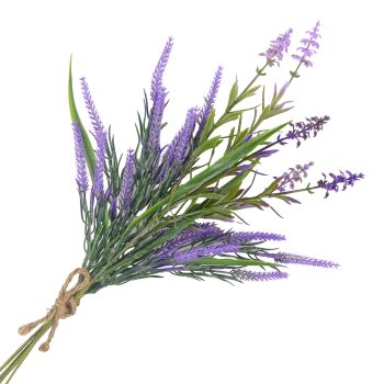 PICK LAVENDER DENSE BUNDLED BOUQUET W/JUTE TWINE WRAP 15" PURPLE/GREEN