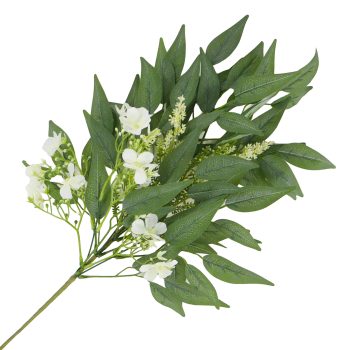 SPRAY LILAC, PHLOX W/TRAILING WILLOW LEAVES & TEXTURED HEATHER TIPS 24" WHITE/GREEN