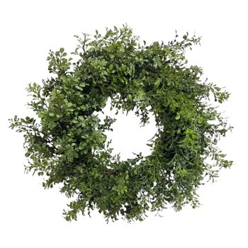 WREATH BOXWOOD 22" GREEN SPRIGS