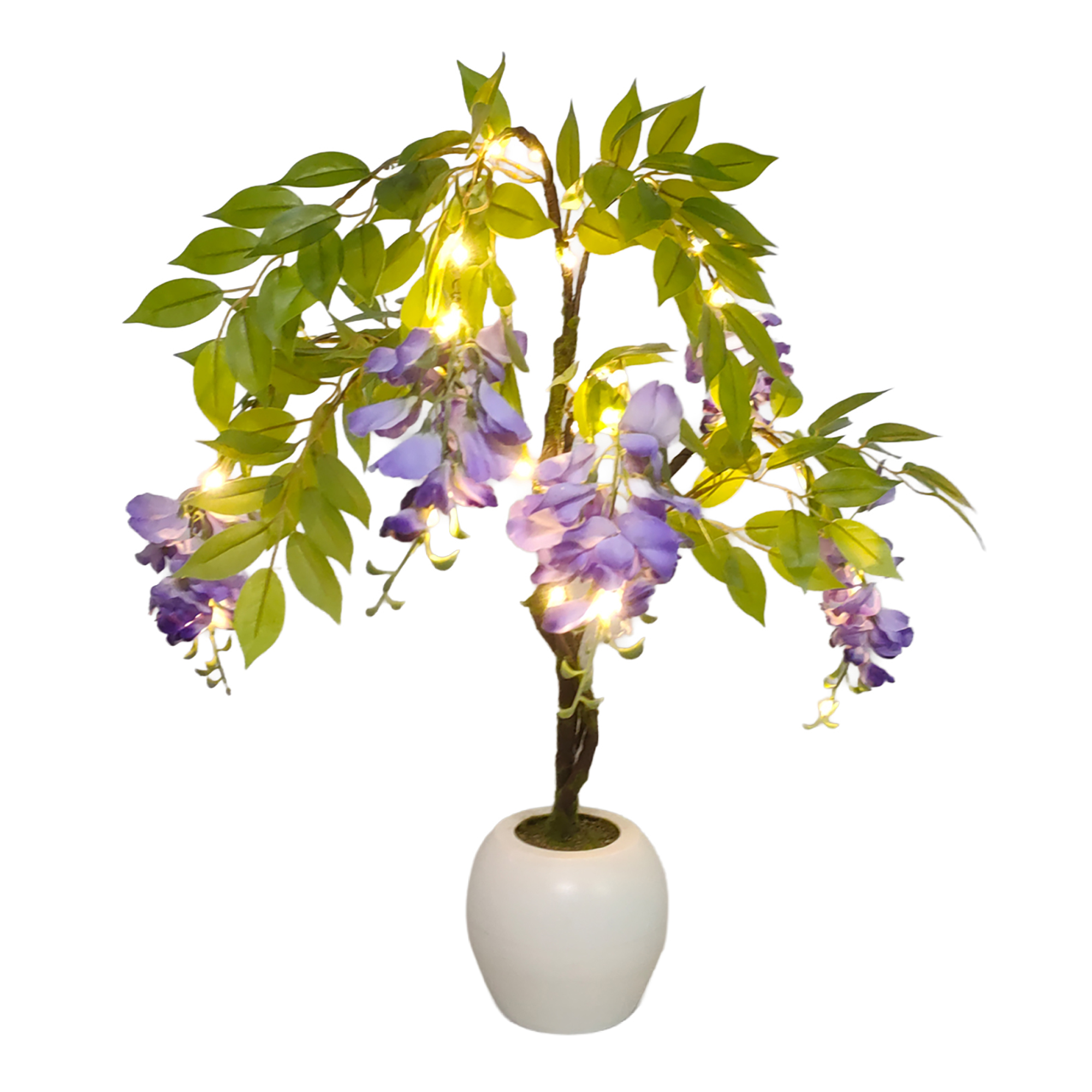 POTTED WISTERIA TREE 24" PURPLE 30LED 3AA W/TIMER