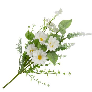 FLORAL MEDLEY 24" WHITE/SAGE GREEN MARGUERITE DAISY, LAVENDER W/FEATHERY FERN FOLIAGE