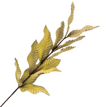 SPRAY MAGNOLIA LEAF 27.5" EMBOSSED OLIVE/GOLD FOAM FABRIC
