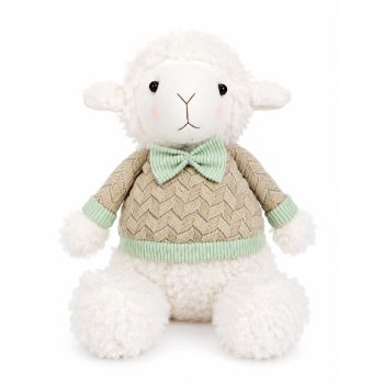 SHEEP BOY SITTING PLUSH W/GREEN TOP