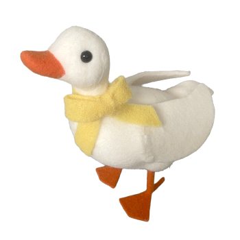 DUCK STANDING 12"H WHITE FELT FABRIC