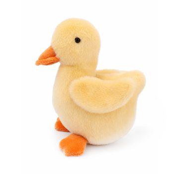 DUCK SITTING 5.5"H PASTEL YELLOW FABRIC