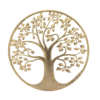 METAL WALL TREE DÉCOR 31" GOLD FINISH