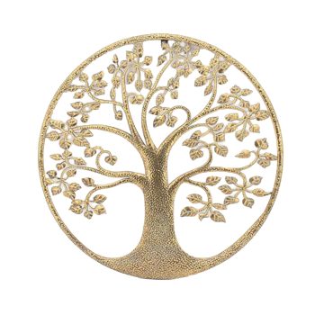 METAL WALL TREE DECOR 23.5" GOLD FINISH