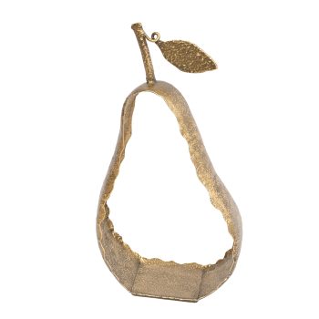 METAL PEAR DECOR11.5" ANTIQUE GOLD