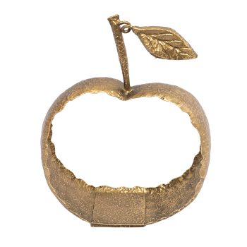 METAL APPLE DECOR 9"H ANTIQUE GOLD