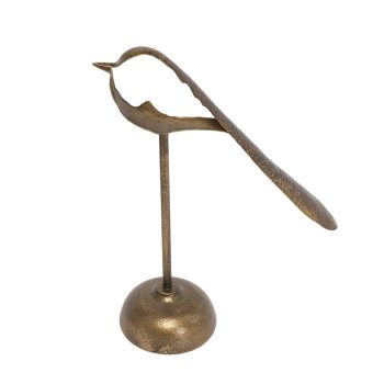 METAL BIRD DECOR 10"H ANTIQUE GOLD