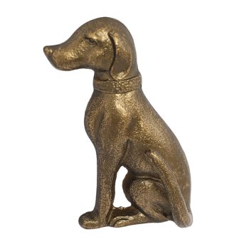 METAL DOG WALL HOOK 6.5" H ANTIQUE GOLD