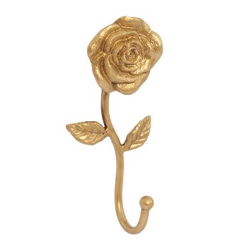 METAL FLOWER WALL HOOK 7.5" H GOLD