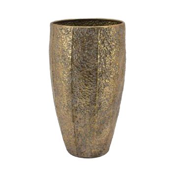 METAL VASE 16.5" ANTIQUE GOLD