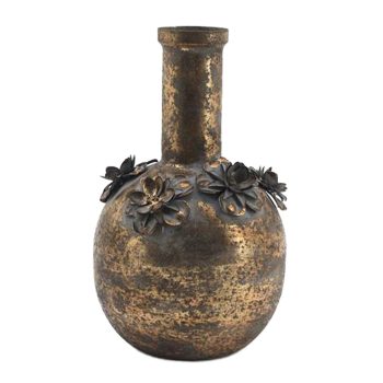METAL VASE 11" ANTIQUE GOLD