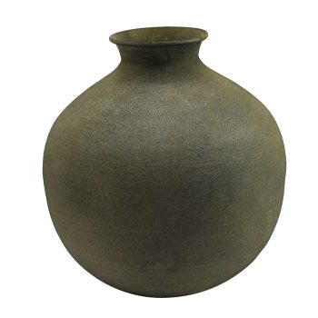 METAL VASE 9.75" VINTAGE SAND FINISH