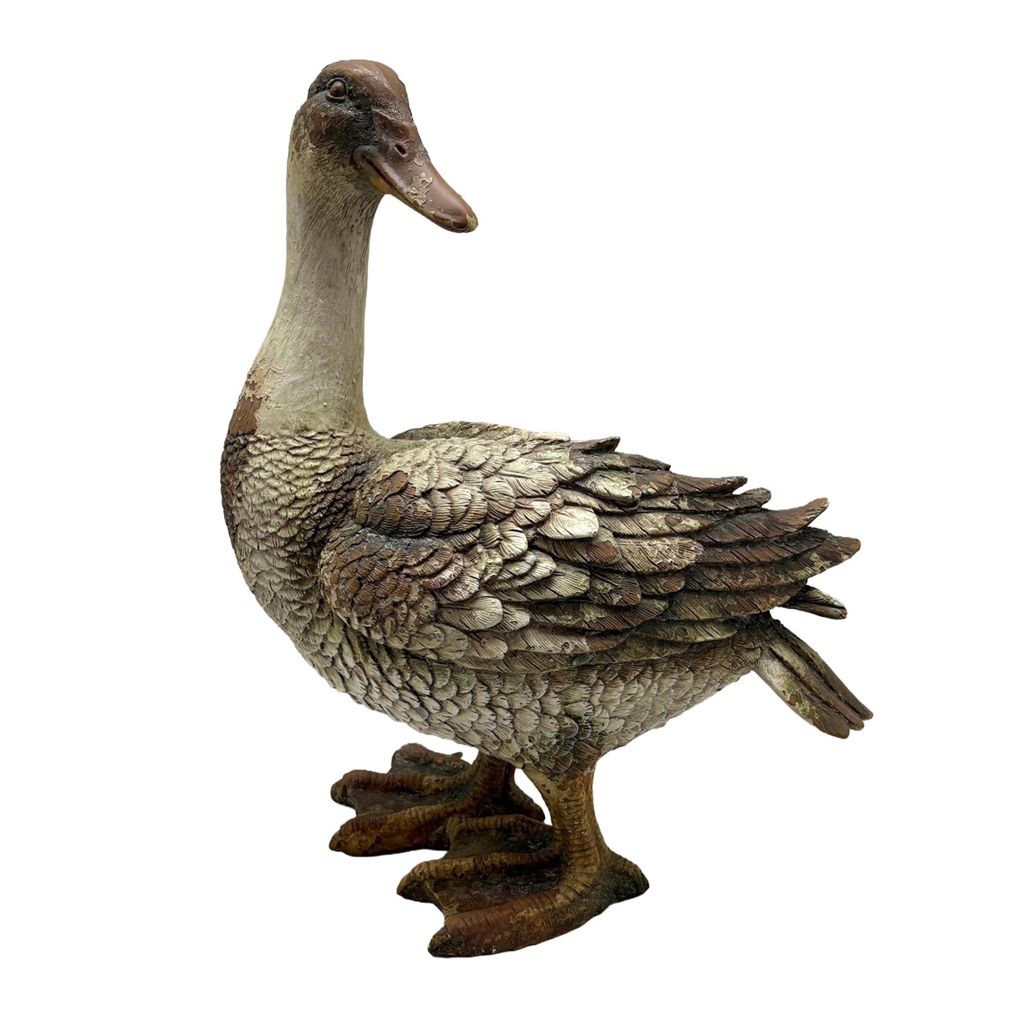 MGO GOOSE GARDEN DÉCOR 16.75" H ANTIQUE WHITE DECORATION